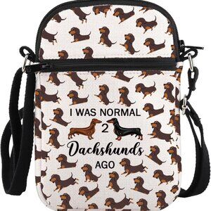 Stylish Dachshund Crossbody Purse for Dog Lovers - I Was Normal 2 Dachshunds Ago